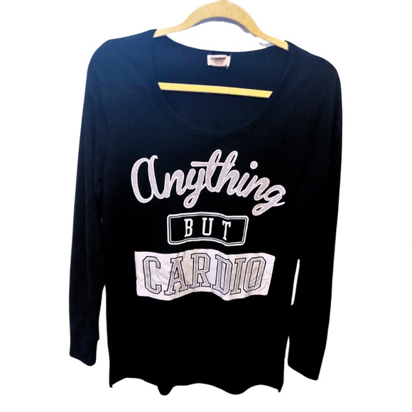 Madison & Berkeley “Anything But Cardio” Graphic Long-Sleeved Tee - Picture 1 of 4